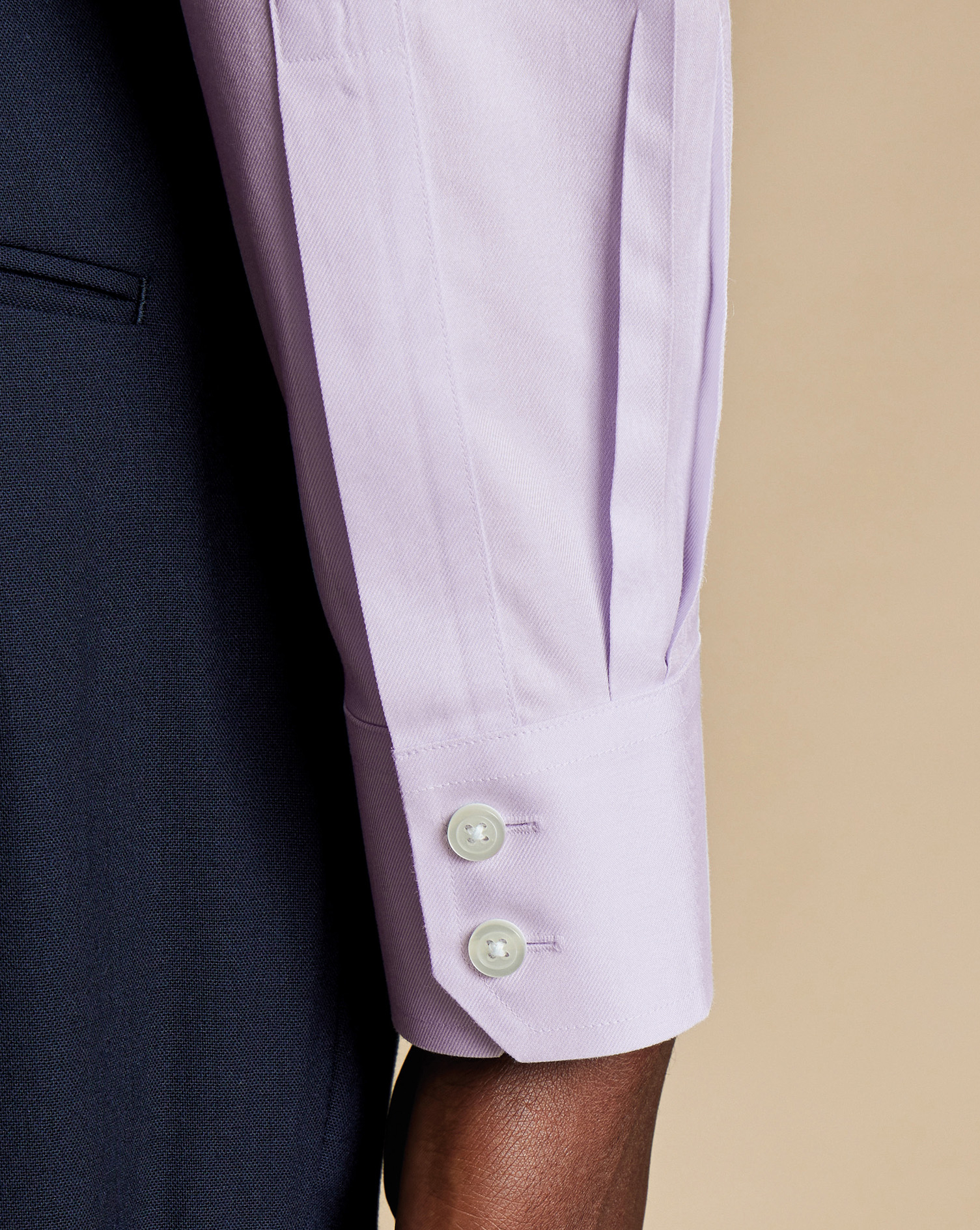 Cutaway Collar Non-Iron Twill Shirt  - Lilac Purple